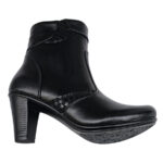LICHIDARE Botine dama elegante cu toc din piele naturala negre marimea 39 - imagine 3