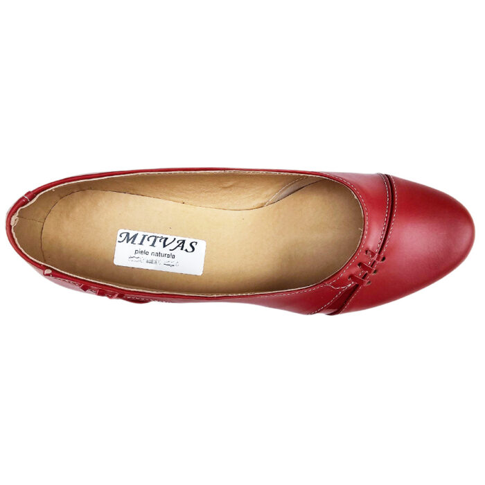 LICHIDARE Pantofi rosii dame cu toc patrat din piele naturala marimea 36 - imagine 4