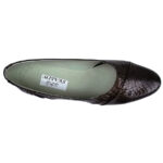 Pantofi cu toc masiv de dama din piele naturala maro croco intre 36 si 41 - imagine 5