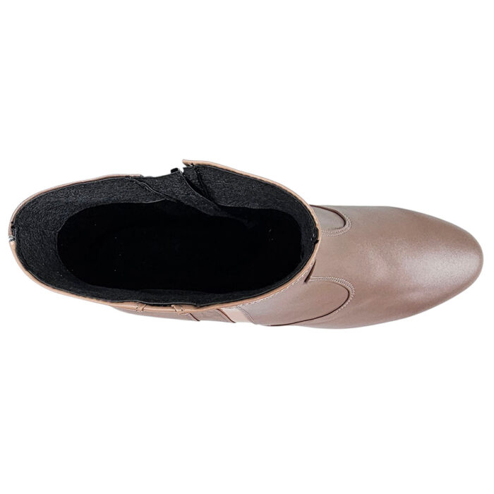 LICHIDARE Botine dama cu toc patrat din piele naturala bej vatuite marimea 37 - imagine 4