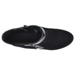 LICHIDARE-Botine scurte cu toc masiv din piele naturala intoarsa negre marimea 35 - imagine 4