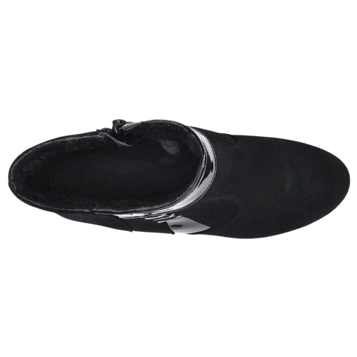 LICHIDARE-Botine scurte cu toc masiv din piele naturala intoarsa negre marimea 35 - imagine 4