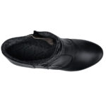 Botine scurte cu toc masiv din piele naturala neagra intre 35 si 41 - imagine 5