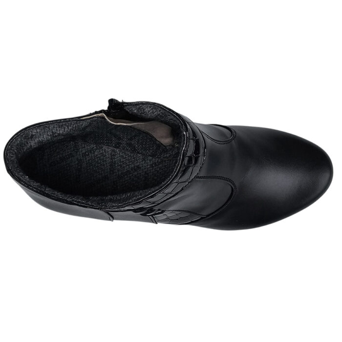 Botine scurte cu toc masiv din piele naturala neagra intre 35 si 41 - imagine 5
