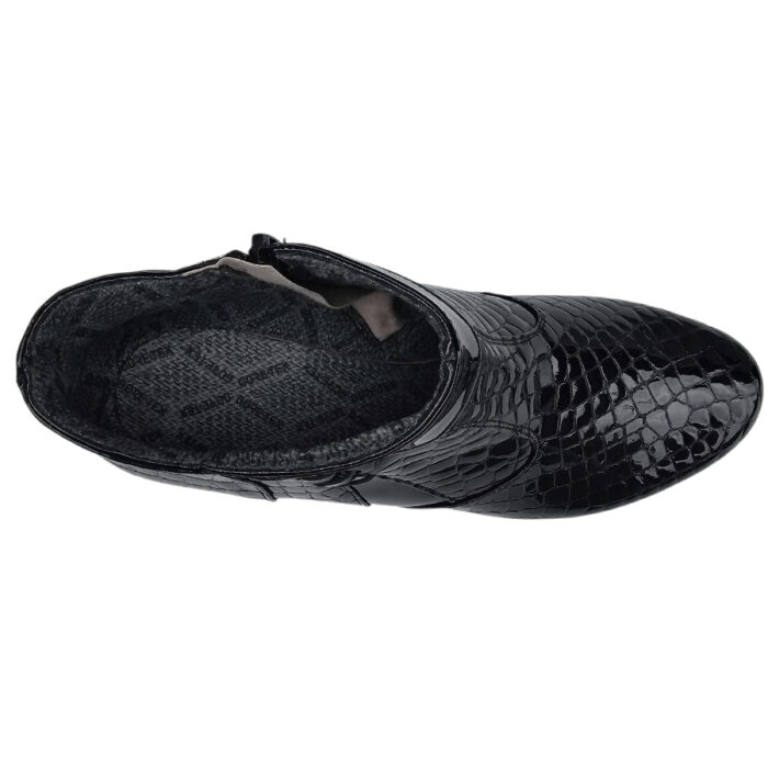 Botine scurte cu toc masiv din piele naturala neagra lacuita intre 35 si 41 - imagine 5
