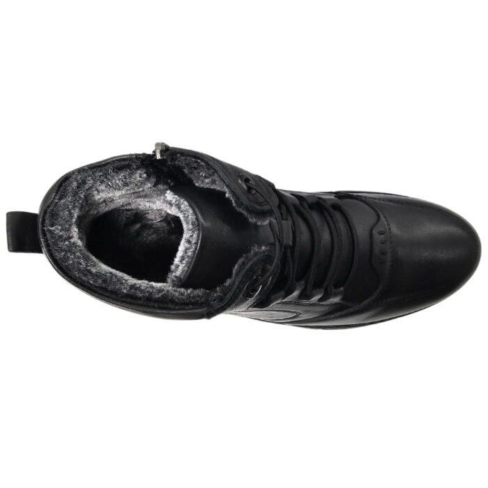 Ghete sport negre din piele naturala imblanite cu siret si fermoar marimi intre 40 si 44 - imagine 5