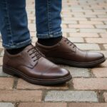 Pantofi foarte comozi din piele naturala maro cu siret intre 40 si 45