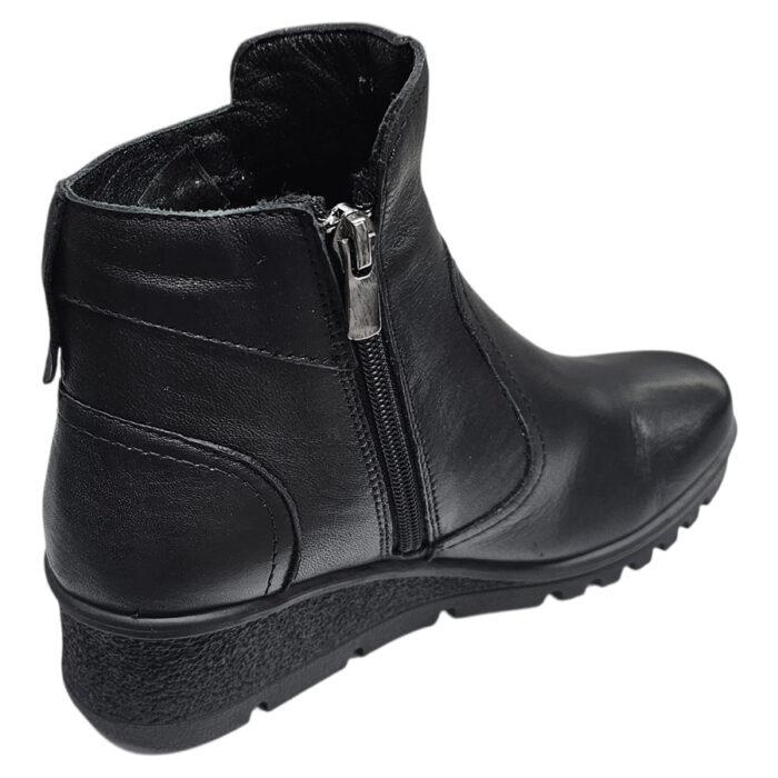 Ghete dama ortopedice negre din piele naturala cu doua fermoare intre 36 si 40 - imagine 2