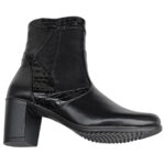 Cizmulite elegante dama din piele naturala negre vatuite cu toc masiv intre 35 si 40 - imagine 4