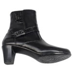 Cizmulite elegante dame din piele naturala negre vatuite cu toc masiv intre 35 si 40 - imagine 4