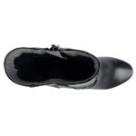 Cizmulite elegante dama din piele naturala negre vatuite cu toc masiv intre 35 si 40 - imagine 5