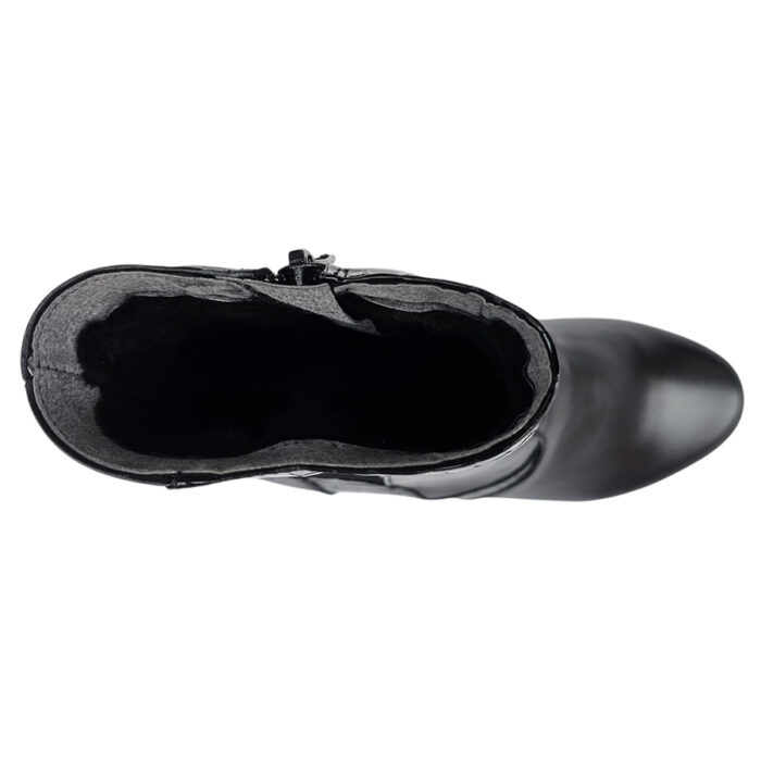 Cizmulite elegante dama din piele naturala negre vatuite cu toc masiv intre 35 si 40 - imagine 5