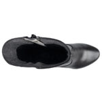 Cizmulite elegante dame din piele naturala negre vatuite cu toc masiv intre 35 si 40 - imagine 5
