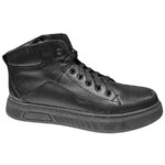 Ghete negre sport din piele naturala imblanite cu siret si fermoar intre 40 si 44 - imagine 2