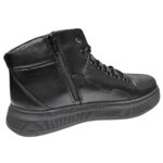 Ghete negre sport din piele naturala imblanite cu siret si fermoar intre 40 si 44 - imagine 3