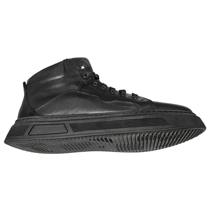 Ghete negre sport din piele naturala imblanite cu siret si fermoar intre 40 si 44 - imagine 4