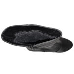 Cizme dama cu toc patrat din piele naturala negre imblanite intre 35 si 40 - imagine 5