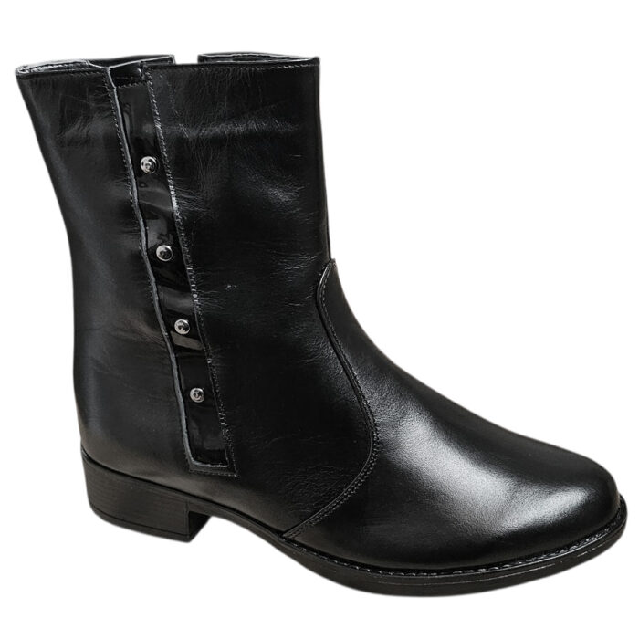 Cizme dame scurte din piele naturala negre imblanite intre 35 si 40 - imagine 2