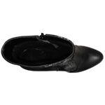 Botine dame elegante din piele naturala negre vatuite cu toc aplicat intre 35 si 40 - imagine 5