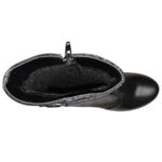 Ghete dame din piele naturala negre cu toc masiv intre 36 si 40 - imagine 4