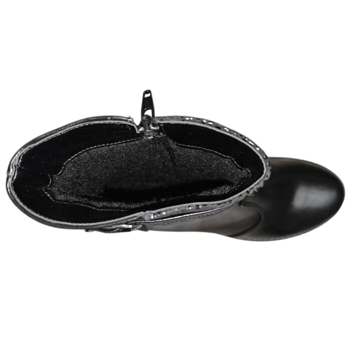 Ghete dame din piele naturala negre cu toc masiv intre 36 si 40 - imagine 4