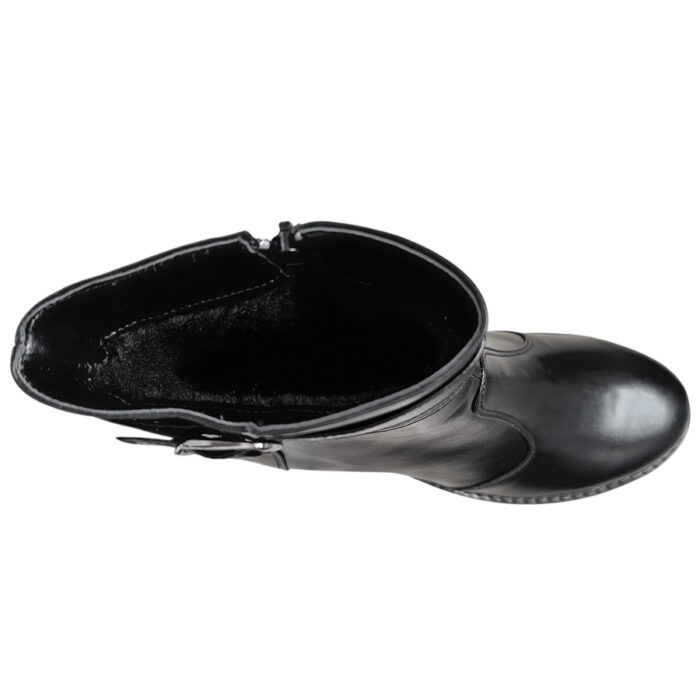 Ghete dama din piele naturala negre cu toc gros intre 36 si 40 - imagine 5