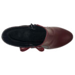 Botine dama scurte elegante cu funda din piele naturala bordo imblanite cu toc gros intre 34 si 40 - imagine 3