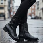 Ghete dame din piele naturala negre imblanite intre 36 si 40