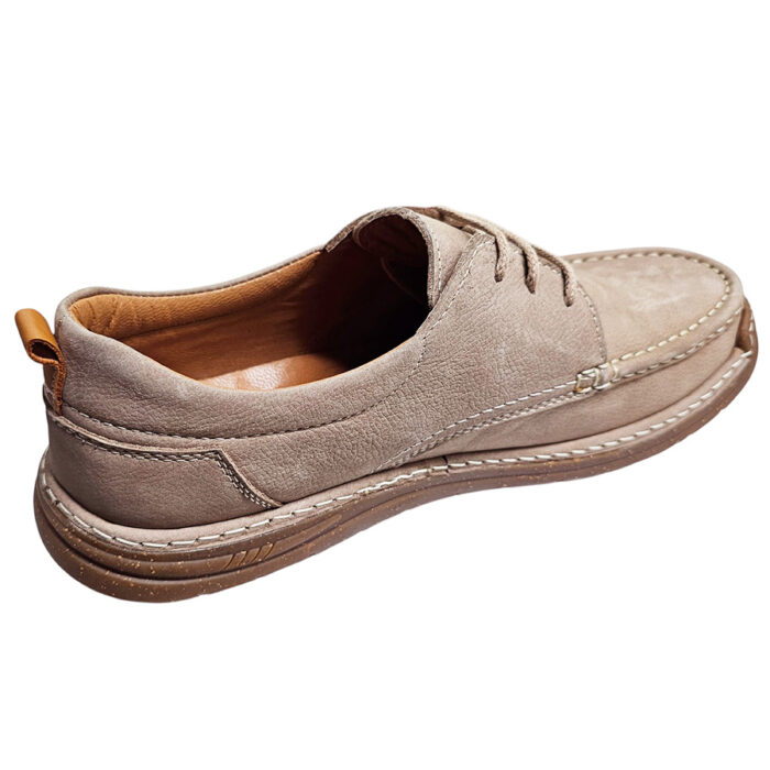 Pantofi SCV premium bej cu siret din piele naturala bufo intre 40 si 44 - imagine 3