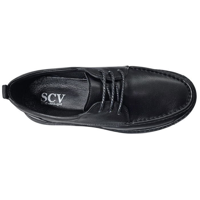 Pantofi SCV premium negri cu siret din piele naturala intre 40 si 44 - imagine 5