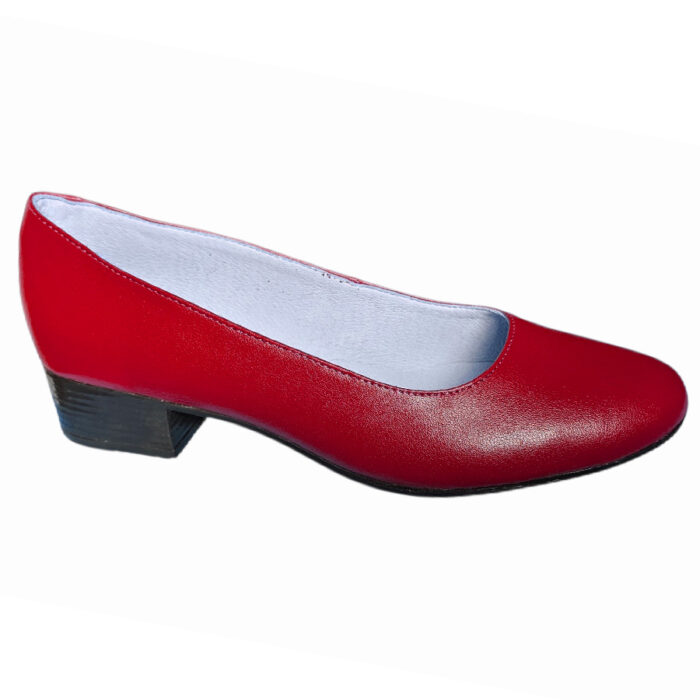Pantofi dama rosii cu toc mic din piele naturala intre 34 si 41 - imagine 2
