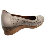 Pantofi dama cu platforma din piele naturala perforata bej SCV marimi intre 36 si 42 - imagine 3