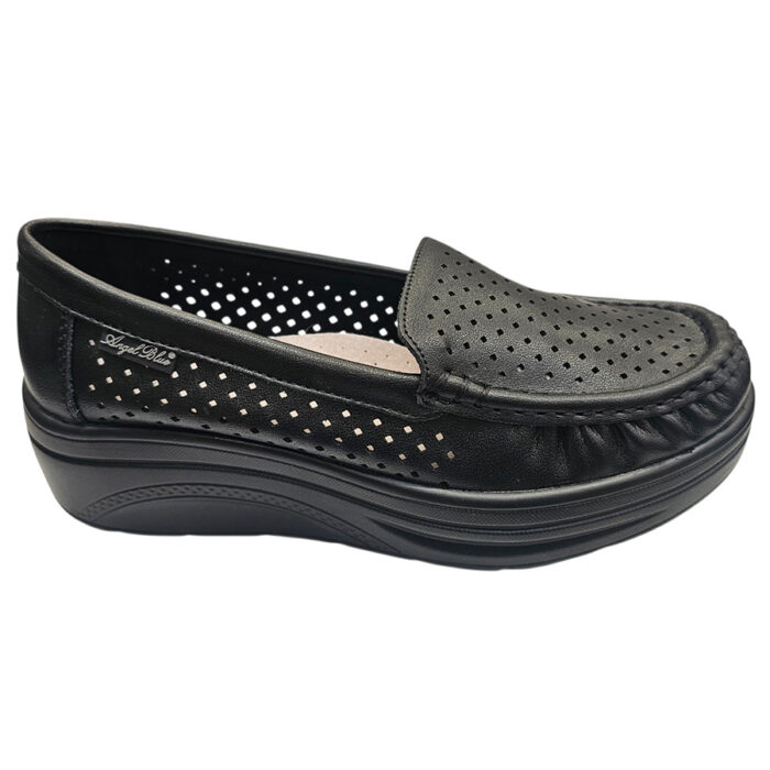 Pantofi dama superortopedici din piele naturala perforata negru intre 36 si 40 - imagine 2