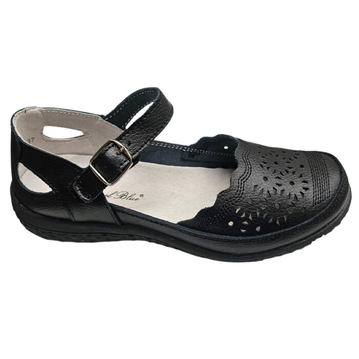 Pantofi dama negri din piele naturala perforata intre 36 si 41 - imagine 2