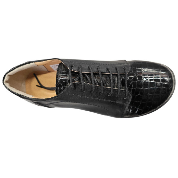 Pantofi dama piele naturala neteda neagra croco marimi intre 35 si 40 - imagine 5