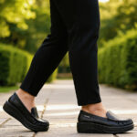 Pantofi dama superortopedici din piele naturala perforata negru intre 36 si 40