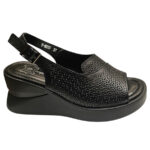 Sandale dama negre cu platforma din piele naturala matritata intre 36 si 40 - imagine 2