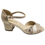 Sandale dama elegante bej din piele naturala cu toc aplicat intre 35 si 40 - imagine 2
