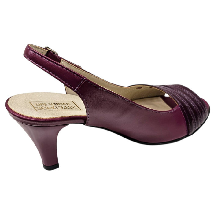 Sandale dama bordo elegante din piele naturala intre 35 si 40 - imagine 4