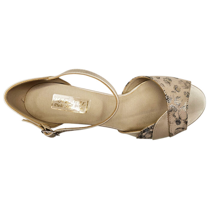 Sandale dama elegante bej din piele naturala cu toc aplicat intre 35 si 40 - imagine 5