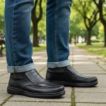 Pantofi lati din piele naturala negri cu talpa cusuta EPA intre 39 si 44