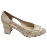 Sandale dame cu toc aplicat elegante bej din piele naturala intre 35 si 40 - imagine 2