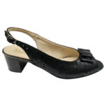 Sandale dama cu toc aplicat elegante negre din piele naturala intre 35 si 40 - imagine 2