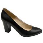 Pantofi dama eleganti negri cu toc patrat din piele naturala intre 35 si 40 - imagine 2