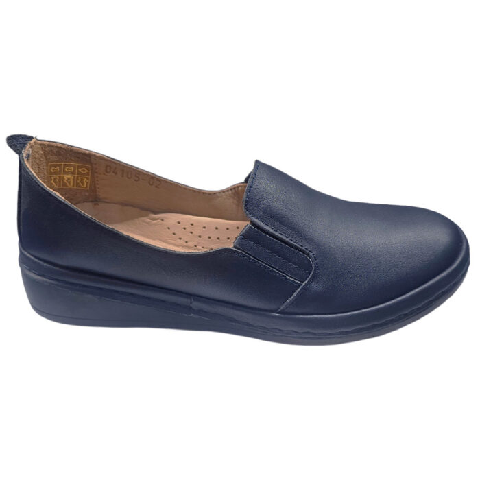 Pantofi dama comozi cu elastic din piele naturala bleumarin Zerya marimi intre 36 si 40 - imagine 2