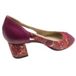 Sandale dame cu toc aplicat elegante roz din piele naturala intre 35 si 40 - imagine 3