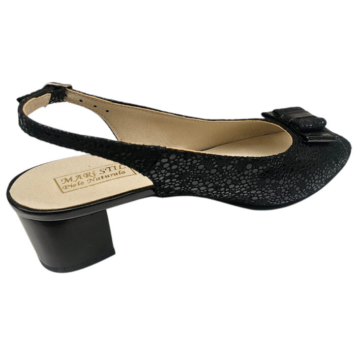 Sandale dama cu toc aplicat elegante negre din piele naturala intre 35 si 40 - imagine 5