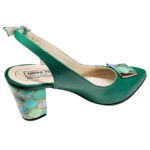Sandale dama din piele naturala verde elegante cu toc mic  intre 35 si 40 - imagine 3