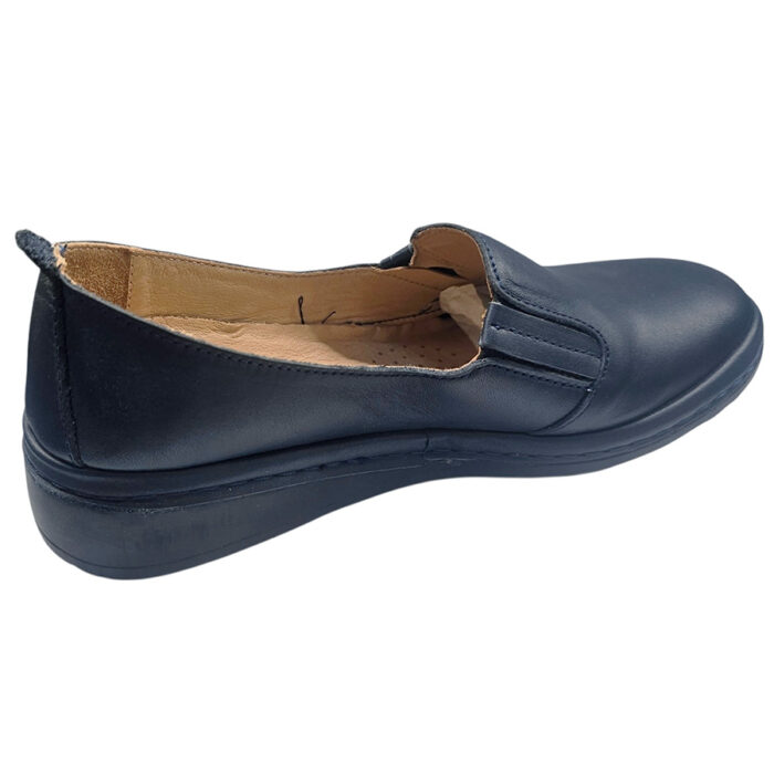 Pantofi dama comozi cu elastic din piele naturala bleumarin Zerya marimi intre 36 si 40 - imagine 3