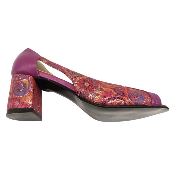 Sandale dame cu toc aplicat elegante roz din piele naturala intre 35 si 40 - imagine 4